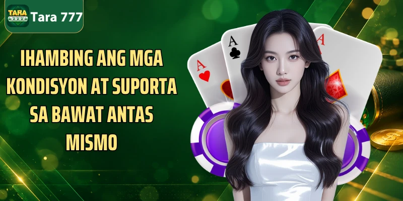 Ihambing ang mga kondisyon at suporta sa bawat antas mismo