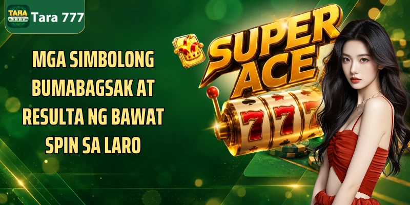 Mga simbolong bumabagsak at resulta ng bawat spin sa laro